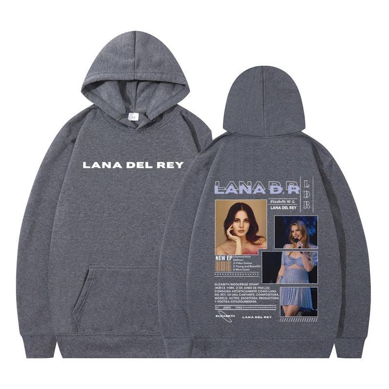 Lana Del Rey Hoodie mit doppelseitigem Print – Herren- und Damenmode im Harajuku-Stil – Lässiger Winterpullover mit langen Ärmeln – Hochwertiger Pullover