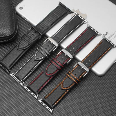 Carbon Fiber Strap for Apple Watch Band 44mm 40mm iWatch Band 42mm 38mm Luxury Leather Bracelet Apple Watch Series 6 5 4 3 Se