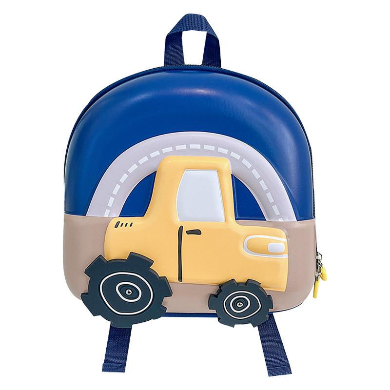 Cute Pvc Shell Backpack For Boys And Girls Featuring Fun Cartoon Car Design