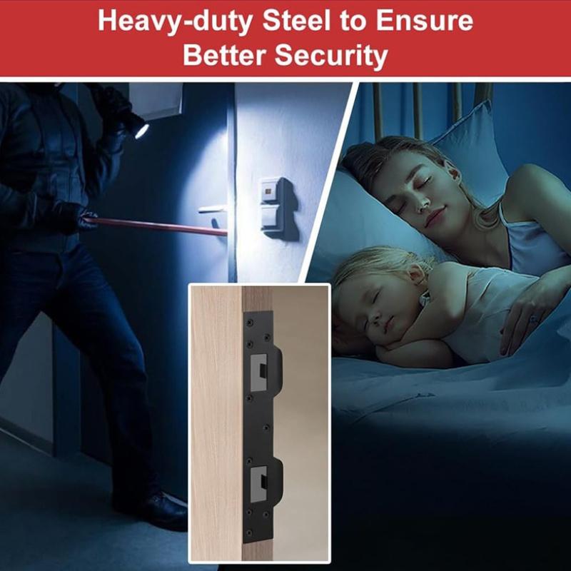 1 Stück Metall-Riegelplattenverstärker, Doppelbohr-Befestigungsplatte für äußere und innere Sicherheitsriegelplatten