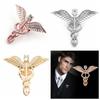 Snake Men's Badge Pin Rhinestone Shirt Collar Lapel Pin Sweet Angel Wings Brooches  Decoration Gift