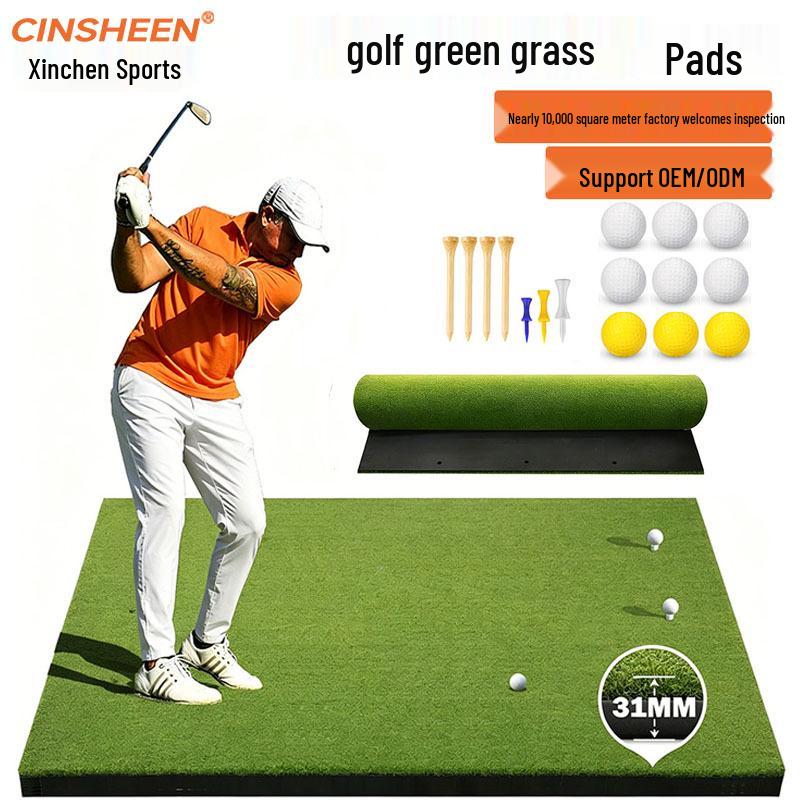 Premium Outdoor Golf Practice Mat - Swing & Hit with Realistic Green Grass
