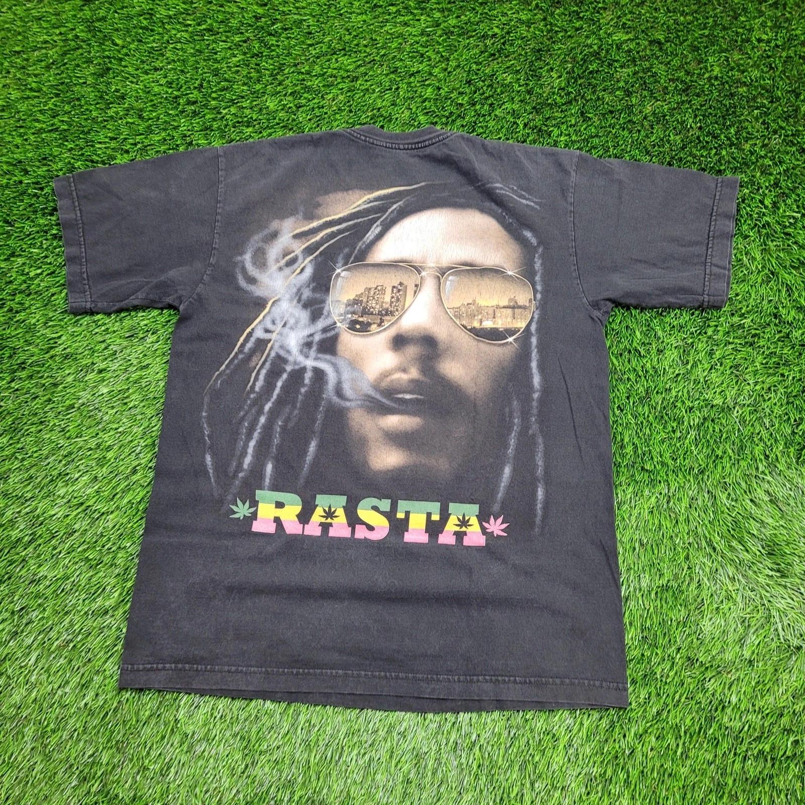 Bob-Marley Rasta Reggae Shirt M/L 21x27 Faded-Black 3XL