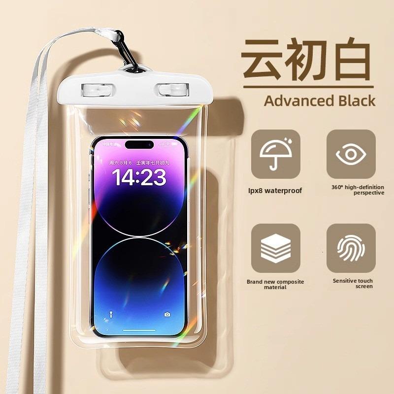 Mobile Phone Waterproof Bag with High Transparency, Waterproof, Touchscreen-compatible, Airbag-type Waterproof Cover, Sealed Design Without airbag