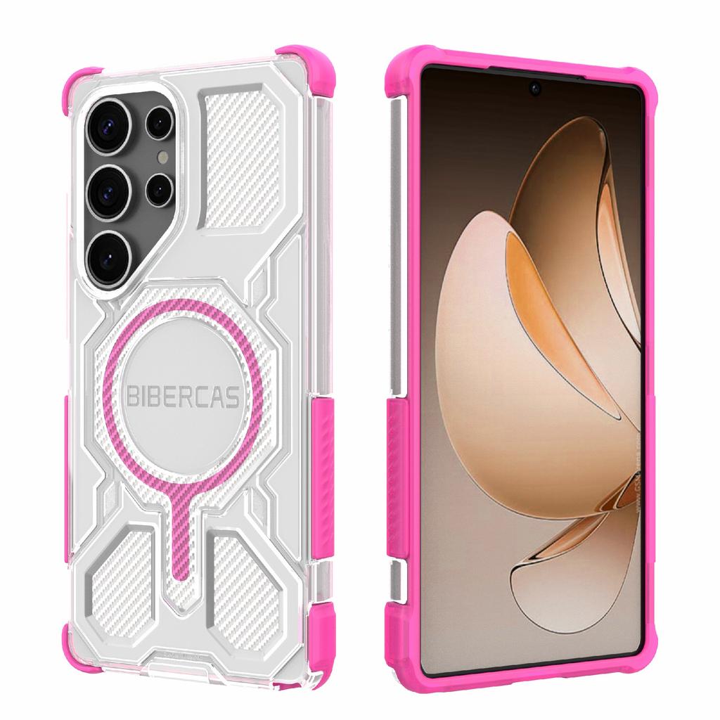 BIBERCAS J-16 Transparent Series For Samsung Galaxy S25 Ultra Case Compatible with MagSafe TPU+PC Phone Cover