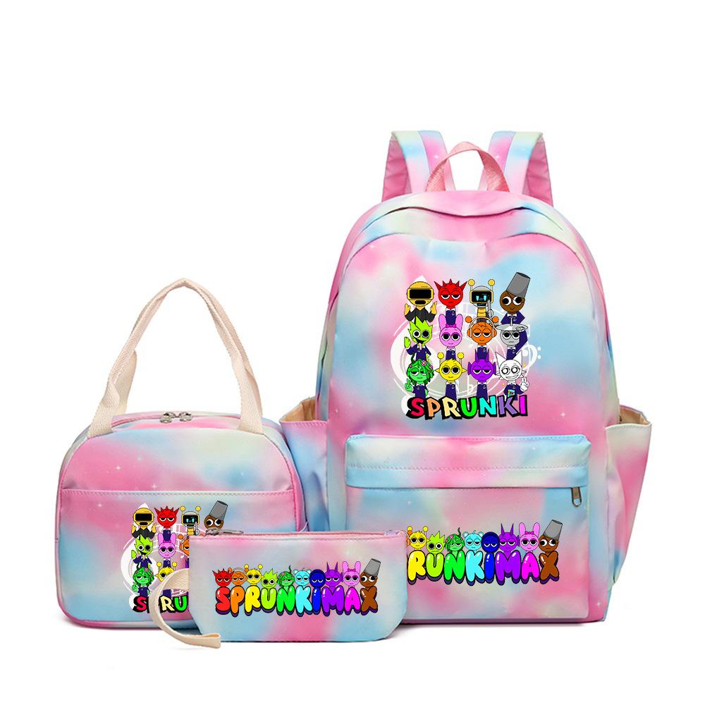 3D New Game Rhythm Box Sprunki School Bag Backpack Elementary and Secondary School Backpack Crossbody Bag Pencil Bag