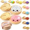 New Glitter Colorful Dumpling Stress Relief Balls Fidget Sensory Toy Simulation Food Sensory Squeeze Bun With Steamer Blind Box