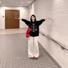 Spring Autumn Loose Casual Sunflower Printing Cotton Pullover Tee Top Women Long Sleeve Fashion Simple T-shirt