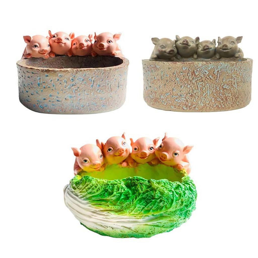 Carino Portavaso Maialino Succulente Resina Forma Animale Fioriera per Decorazioni Casa Ufficio Fioriera da Tavolo per la Casa
