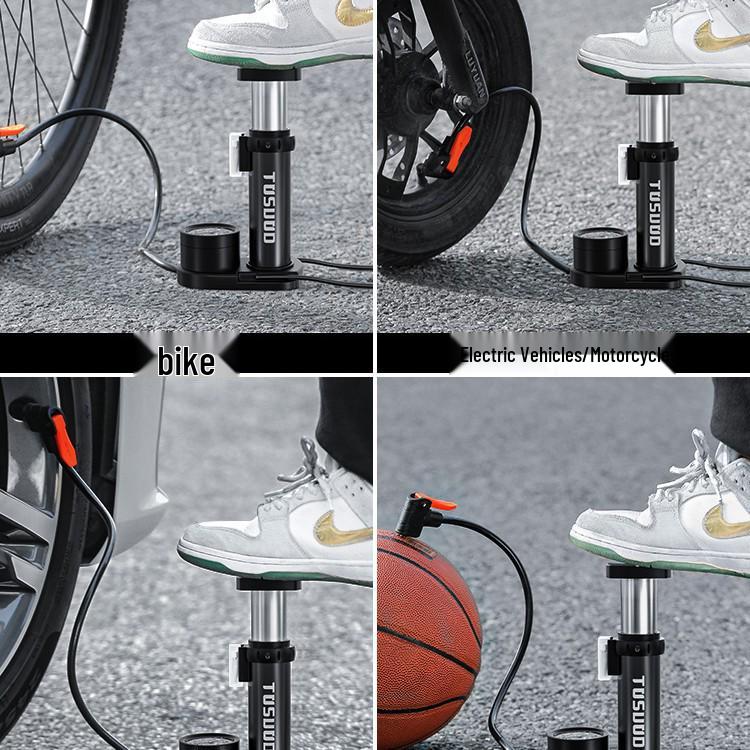 Universal High-Pressure Foot Pump for Bicycles, Cars, Motorcycles, and Sports Equipment