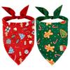 2pcs Christmas Theme Pet Neck Scarf Adjustable Santa Elf Bandana New Dog Bandanas  For Cats Dogs