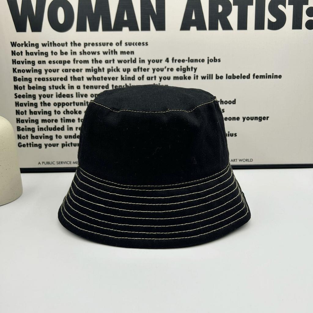 Denim bucket hat women's fashion show face small makeup sunshade sunscreen hat travel versatile niche bucket hat tide