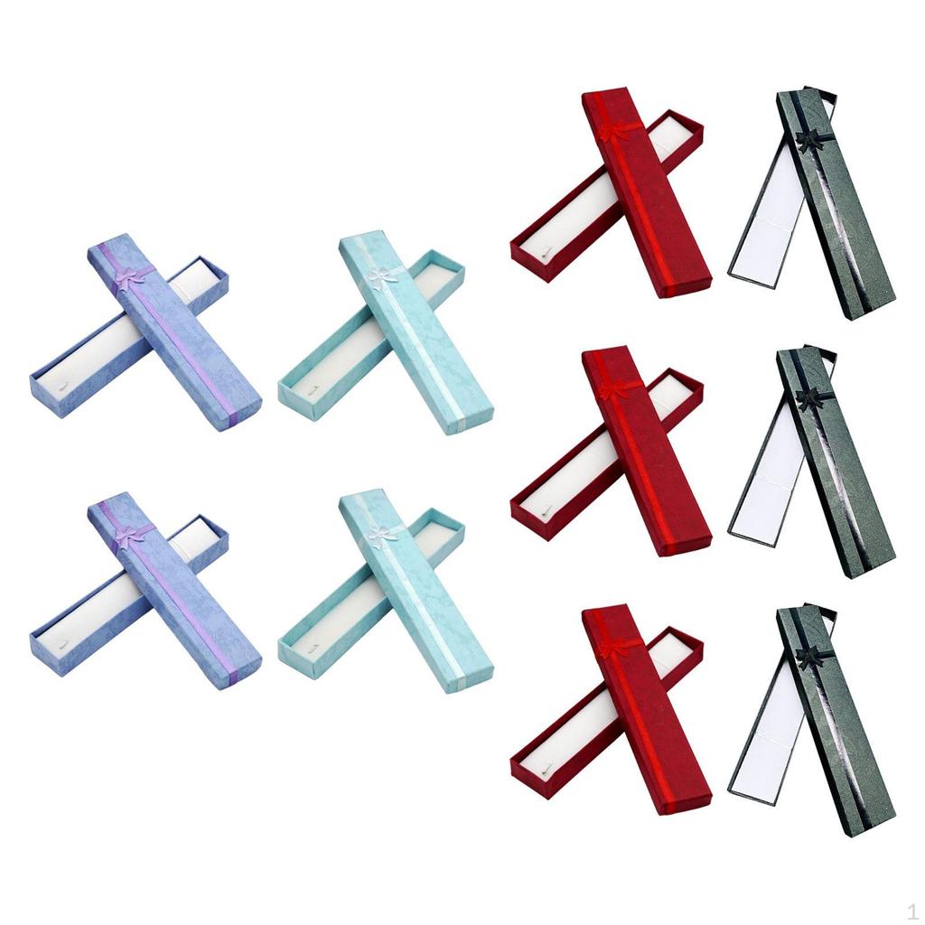 10 Pieces Empty Jewelry Gift Boxes Cardboard Long Party Keepsake Modern Practical