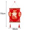 Decorative God Of Wealth Poster 2026 Year Of The Horse New Year Wall Decoration Red Gold Flocked Fabric for Store