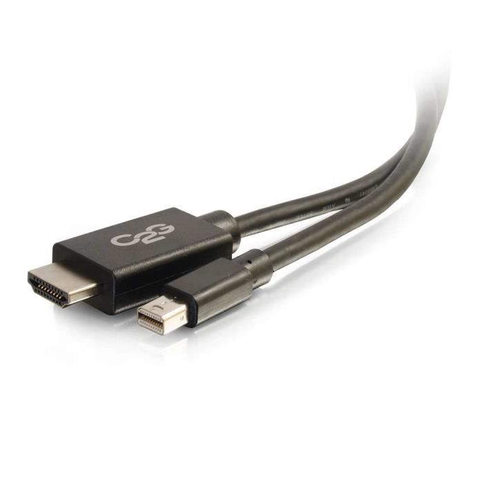 C2G 1 m MiniDP - HDMI, 1 m, Mini DisplayPort, HDMI, Mâle, Mâle, Noir
