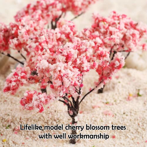 20-Piece Cherry Tree Diorama, Pink Flowers, Model Trees, Potted Plants, Landscapes, Wire, Architectural Models, Scenery Collection, OO HO Scale, 6.5cm