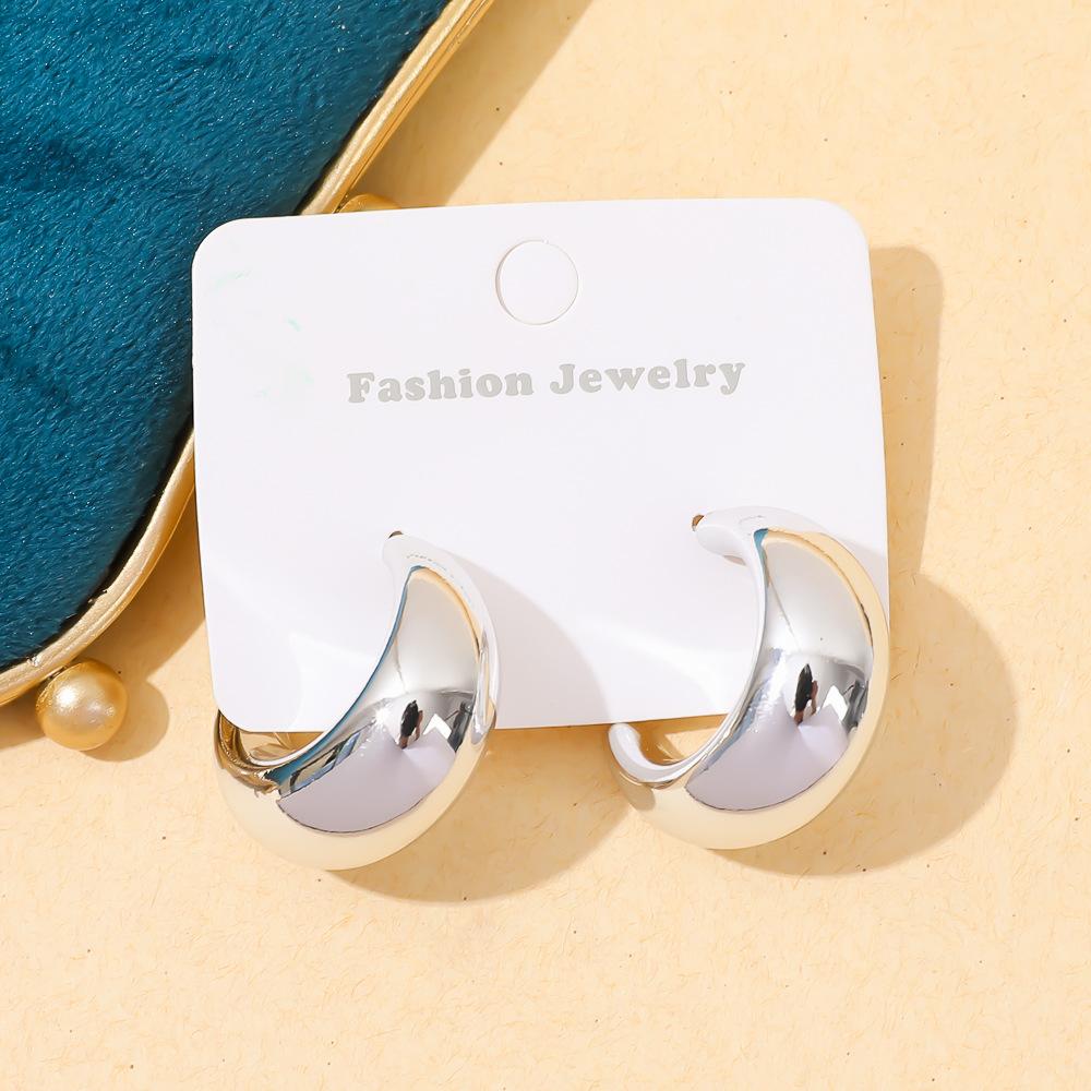 European and American ins geometric simple stud earrings acrylic niche high-end gold-plated earrings women's