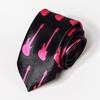 Classic Musical Notes Printed Tie Silky Narrow Neckties Slim Smooth Piano Guitar Necktie Simple Elegant Trendy Unisex Ties Gift