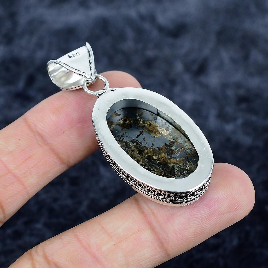 Bronzite Gemstone Handmade 925 Sterling Silver Jewelry Pendant 2.09" MM-3390