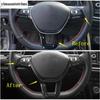 Steering Wheel Frame Decoration Cover Trim For Volkswagen T-Roc T Roc 2018 - 2025 Carbon Fiber / Matte ABS Accessories Interior