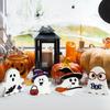 Halloween ghost wooden ornaments, ghost festival atmosphere interior decoration desktop wooden crafts