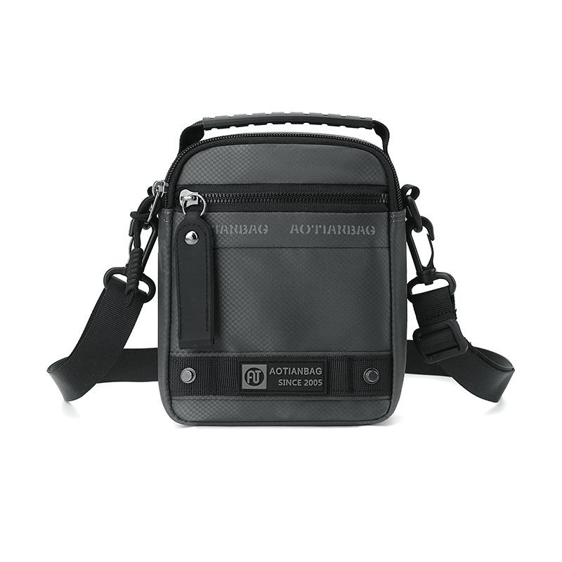

Men s Shoulder Bag Solid Color Handbag серый