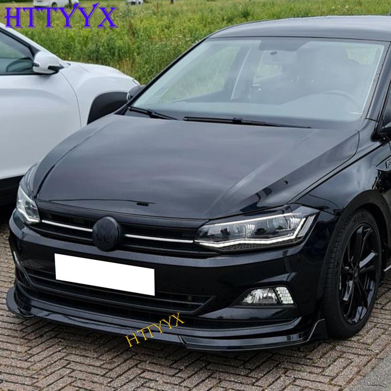 Fit for VW Polo Mk6 Typ AW Standard TSI TDI 2018 2019 2020 2021 2022 Front Bumper Splitter Lip Diffusers 3pcs