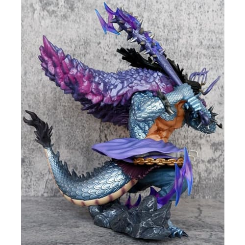 STPSM (Shop) 26cm One Piece Kaido Statue Figure - New World Four Emperor Kaido Battle Stance Model Toy Decoration, PVC Pirates of the Beast Governor A