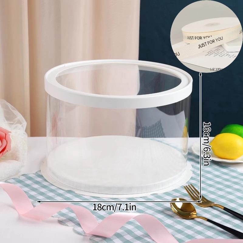 Gift Box With Ribbon Transparent Pastry Cake Box Birthday Cake Packaging Supplies Clear Candy Box Christmas New Year