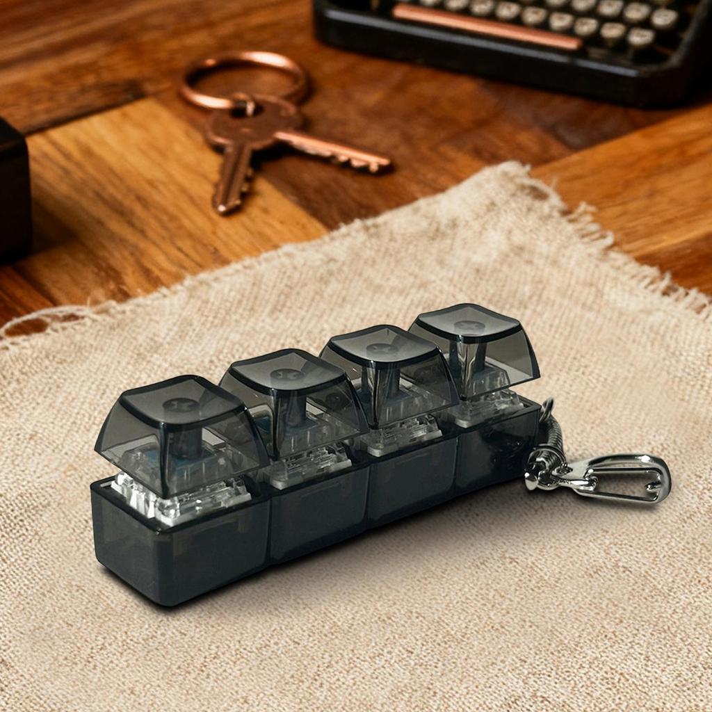 Fidget Toys LED Keyboard Keychain Crystal Clicker Sensory Toy for Stress Relief Keyboard Keychain Fidget Gadget for Adults Kids