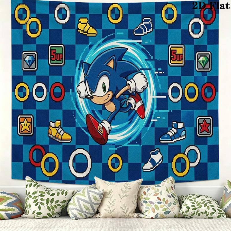 Hedgehog Cartoon Wall Tapestry Aesthetic Wall Hanging Printed Fabric Blanket Decorative Tapestries for Bedroom Living Room Home Decor