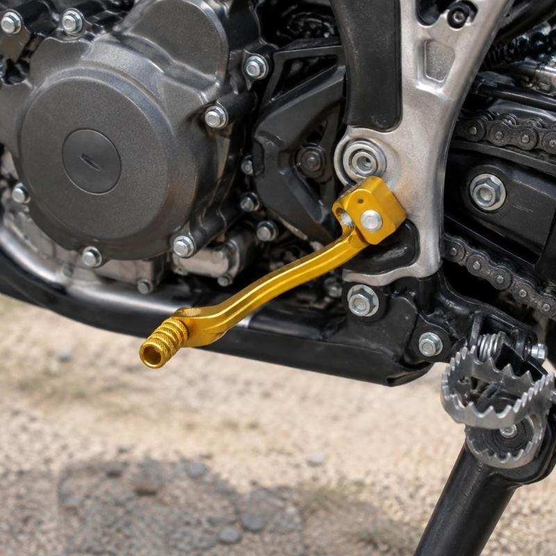 Motorcycle Transmission Gear Shifter Lever with Textured Peg and Metal Body for Replacement Installation Tasks