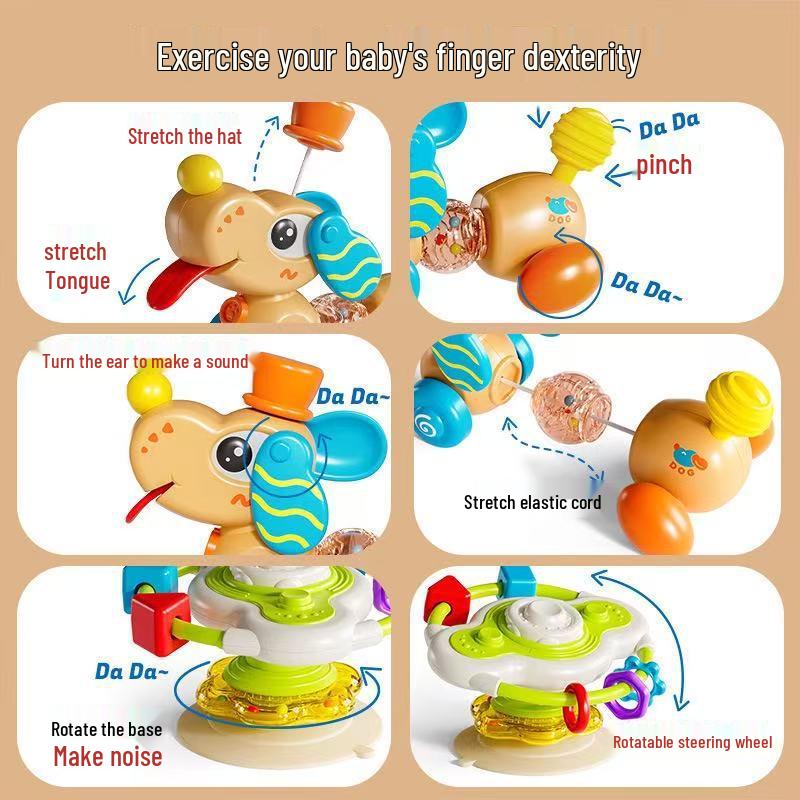 Multifunctional Sensory Suction Cup Puppy Toy - Educational & Fun for Babies