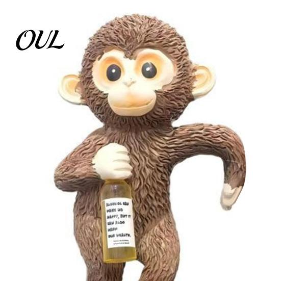 Flower Pot Accessory Planter Hanging Monkey Statue, Resin Plant Hugger, Birthday Present for Mom Cute Miniature Figurine Edge Decoration