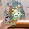 Pvc Flower Colorful Panda Keychain Adorable Key Chain Accessory For Car Bag And