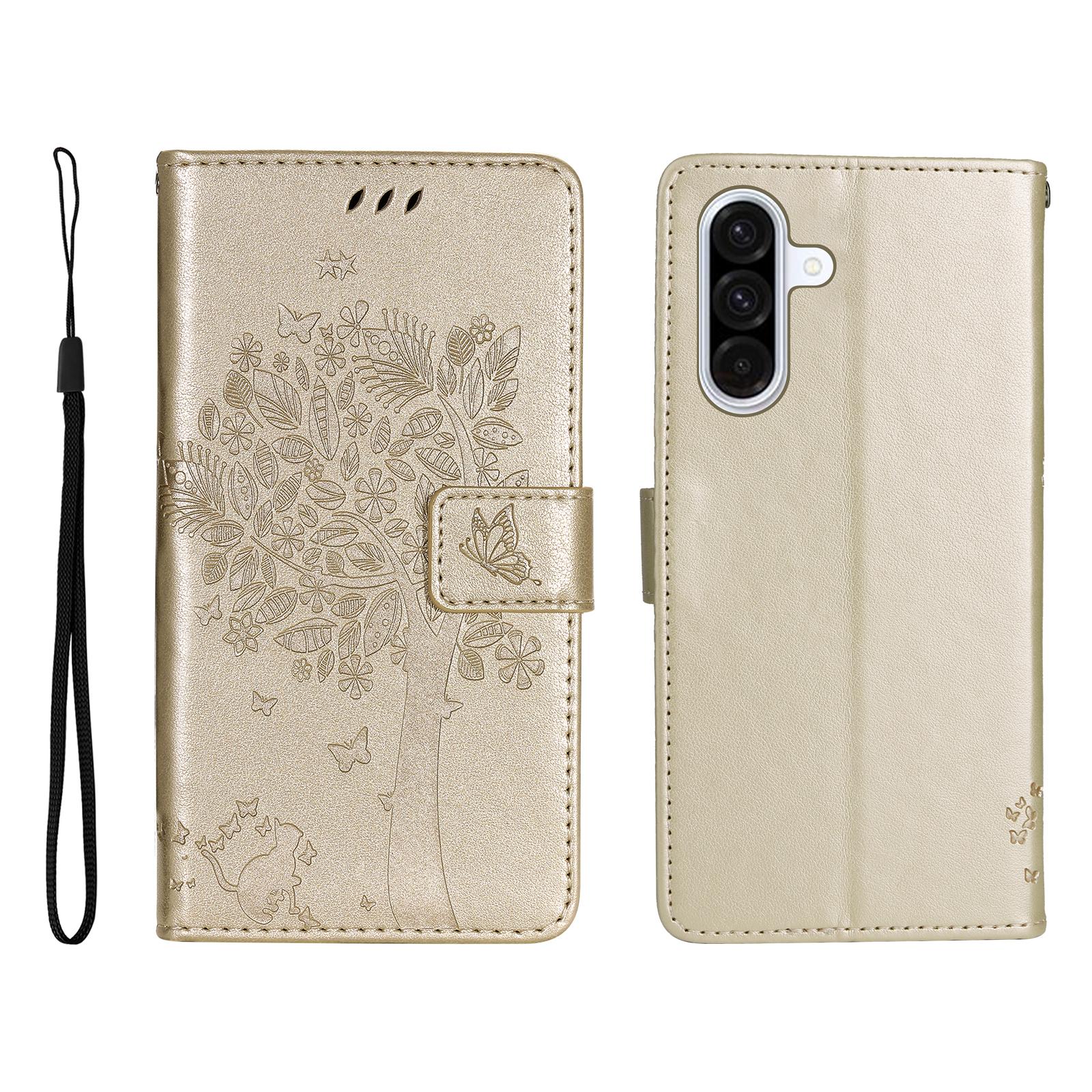 

For Samsung Galaxy A56 5G/M56 5G Phone Case with Stand Cat Tree Pattern Leather Wallet Mobile Cover C