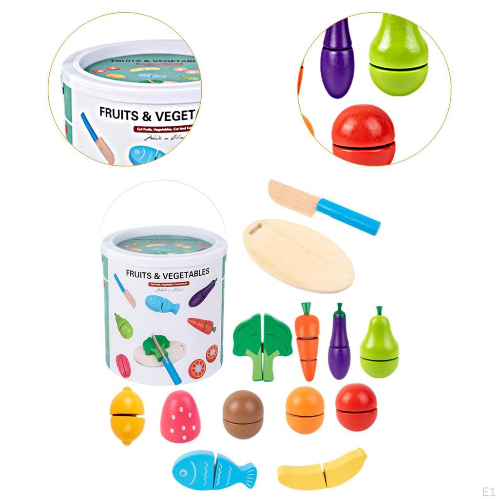 13Pcs Cutting Fruits Toys, Educational Playset Early Learning ,Simulation Pretend Play Foods Kitchen