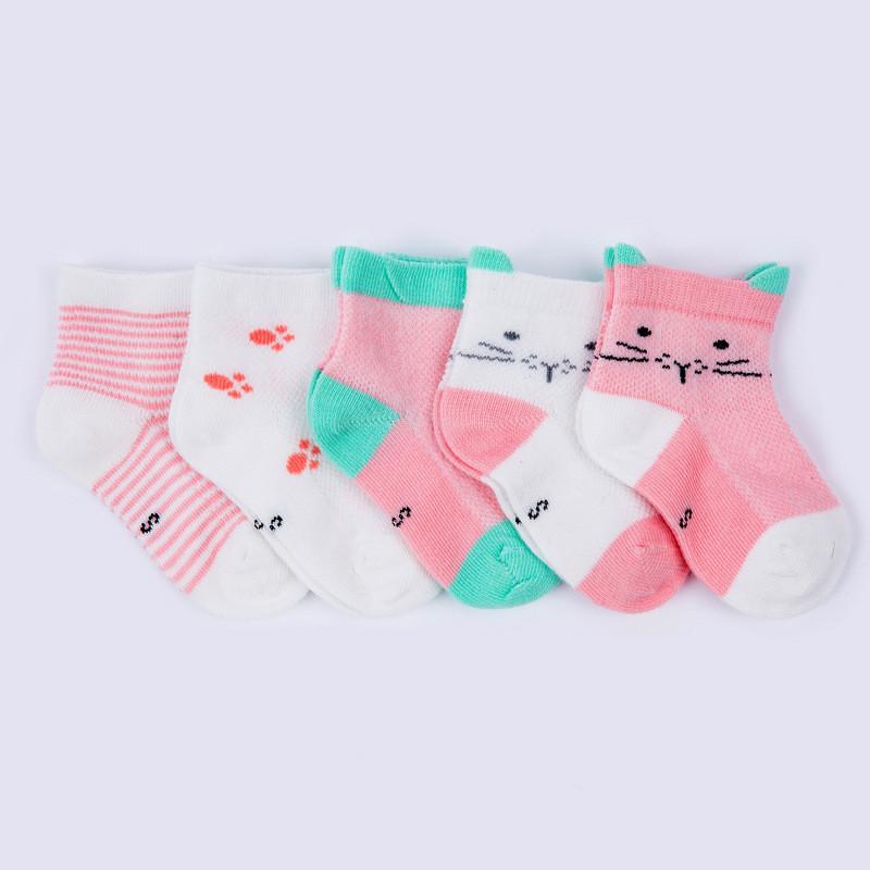 5 Pair/Lot Summer Children Cotton Socks Boy Girl Baby Newborn Cute Cartoon Soft Mesh Sport For Spring 0-6 Year Fashion Kids Sock