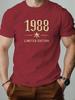Herren Baumwoll T-Shirt 1988 Limitierte Edition Sommer Rundhals Kurzarm Grafik Atmungsaktiv Mode Freizeit T-Shirt