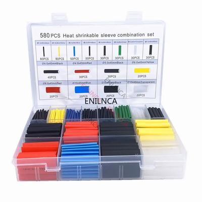 127–750 Stück Schrumpfschläuche, thermoresistente Schläuche, Schrumpfverpackungsset, Isolierschlauch für elektrische Verbindungen, Kabel