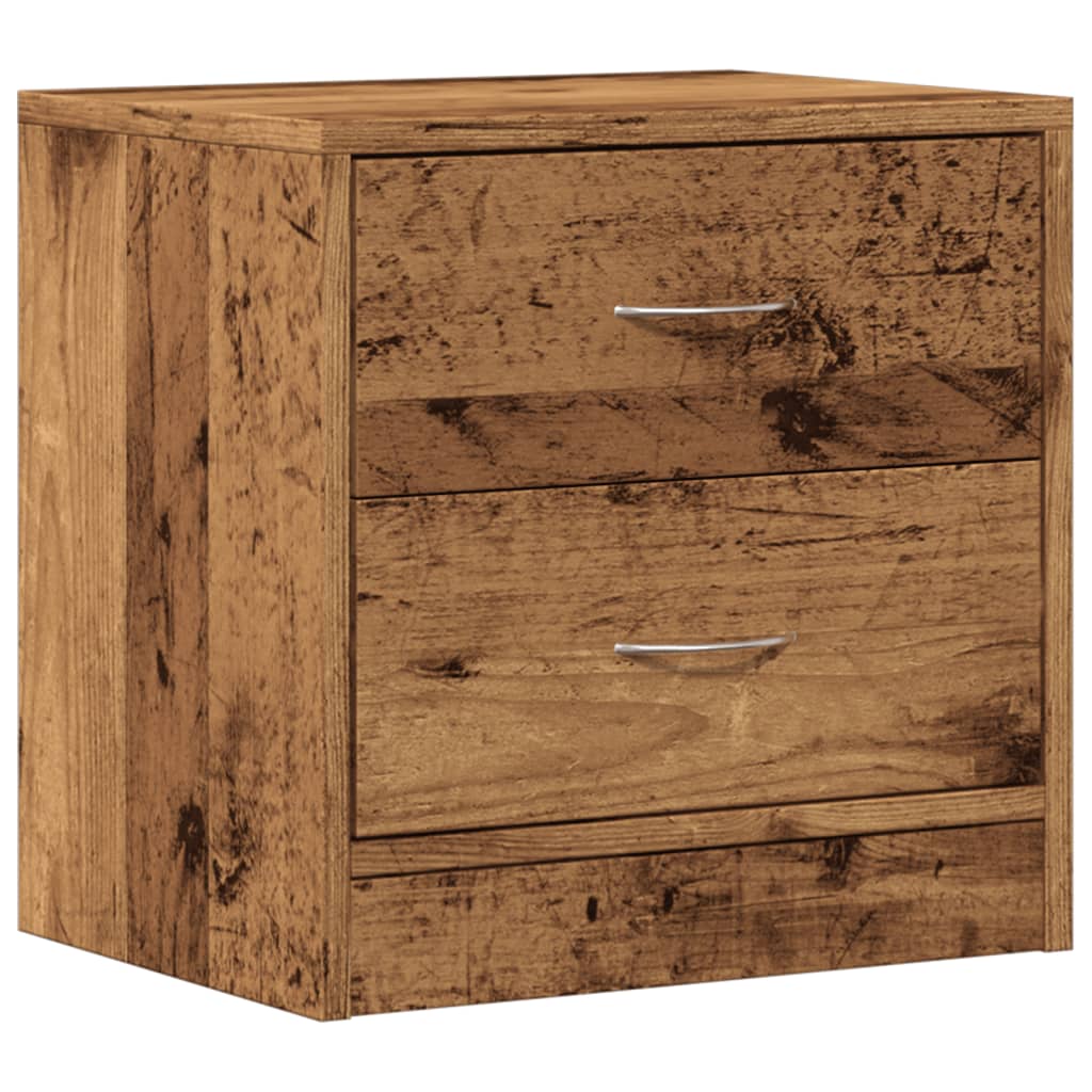 Nightstand with Rustic Wood Look 40 X 30 X 40 Cm Engineered Wood