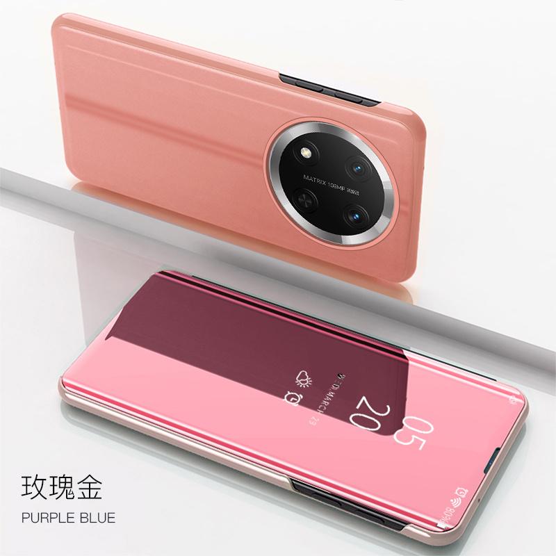 For Honor Magic 7 Lite 5G Case Luxury Mirror Leather Flip Stand Phone Cover for Xonor Honar Honer Magic7 Lite 5G Clear View Case