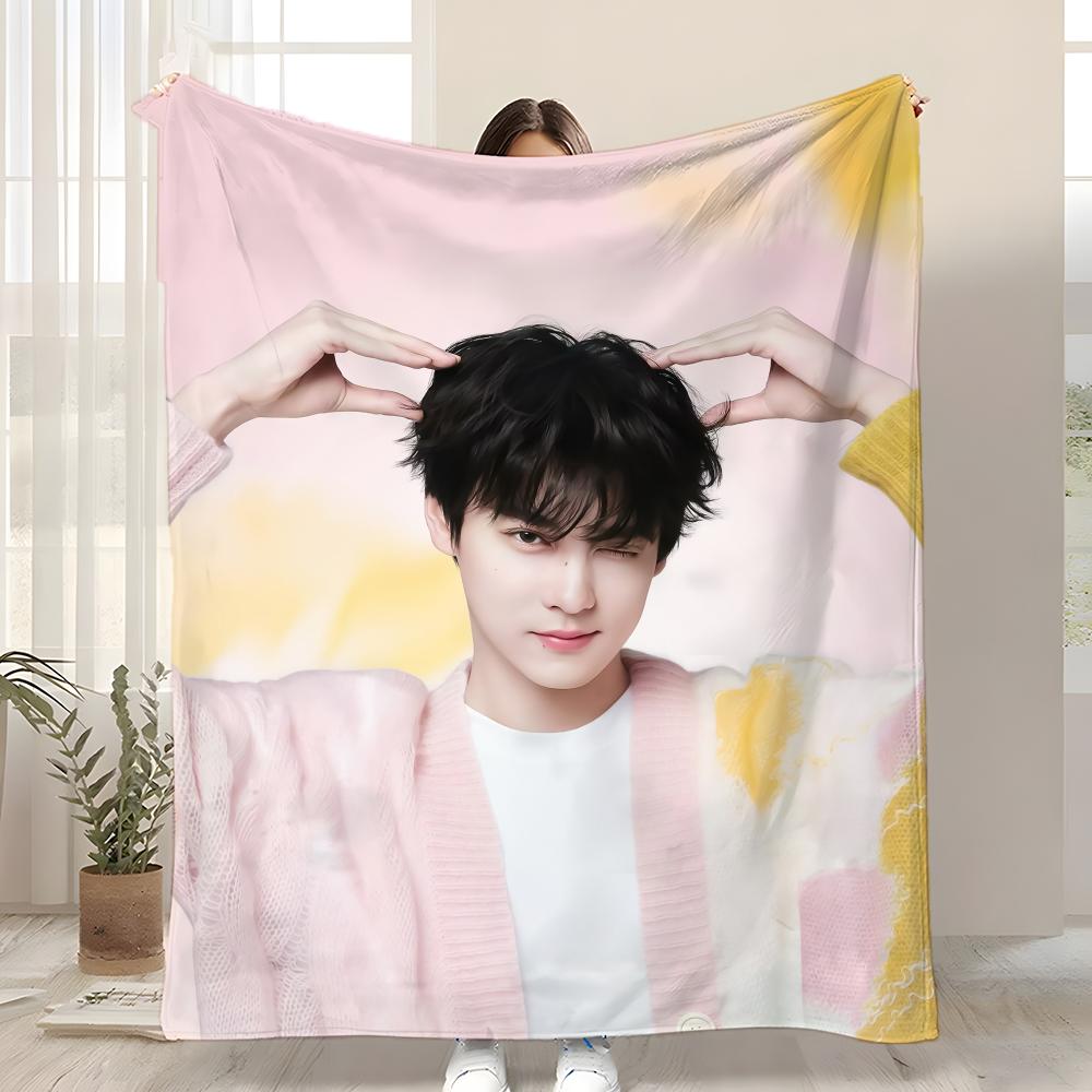 

Tian Xu-Ning Chinese stars Throw Kid-Friendly Flannel Throw Blanket Soft Warm Anti-Static Washable All Season 75x90cm