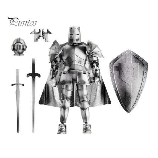 

Середньовічний лицар дія фігурка з аксесуарами рухомі суглоби лицар модель іграшка шарнірний робот манекен фігурка домашній офіс прикраса Орнамент срібний