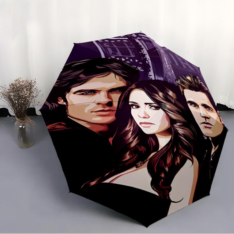 1pc The Vampire Diaries1 Umbrella, Sun Protection, And UV Shielding. It Has Eight Sturdy Ribs for Outdoor Use And Perfect Gift