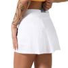 Tennis Short Skirt Breathable Sport Solid Color Skirt Women Sports Golf Skirt High Waist Skirts Quick Drying Double-deck Skirt With Pockets