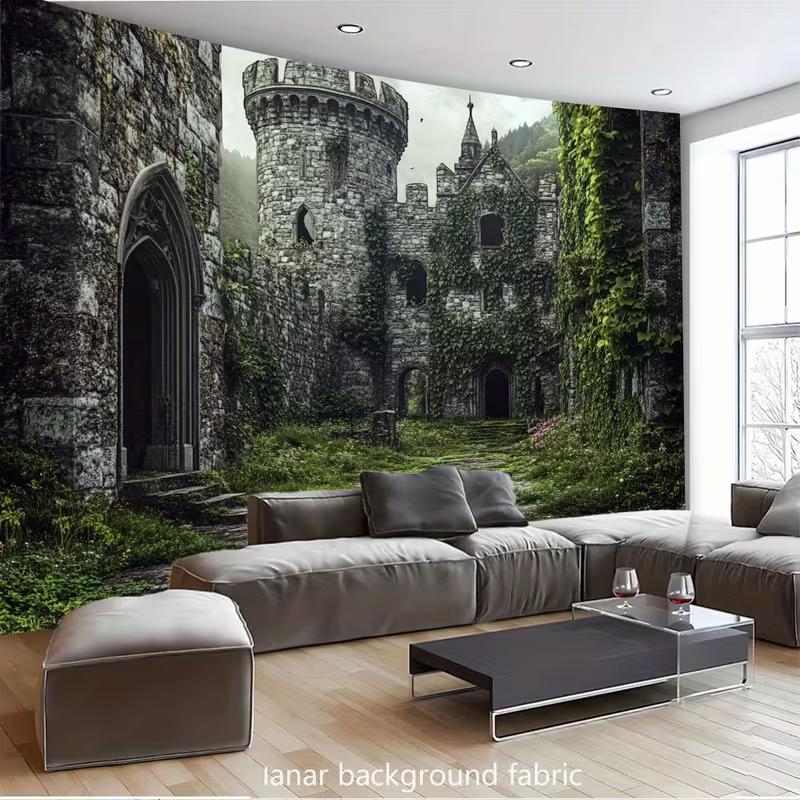 

2D Mystical Overgrown Ivy Castle Backdrop Fantasy Photography Background 47.2x31.5inch/120*80cm