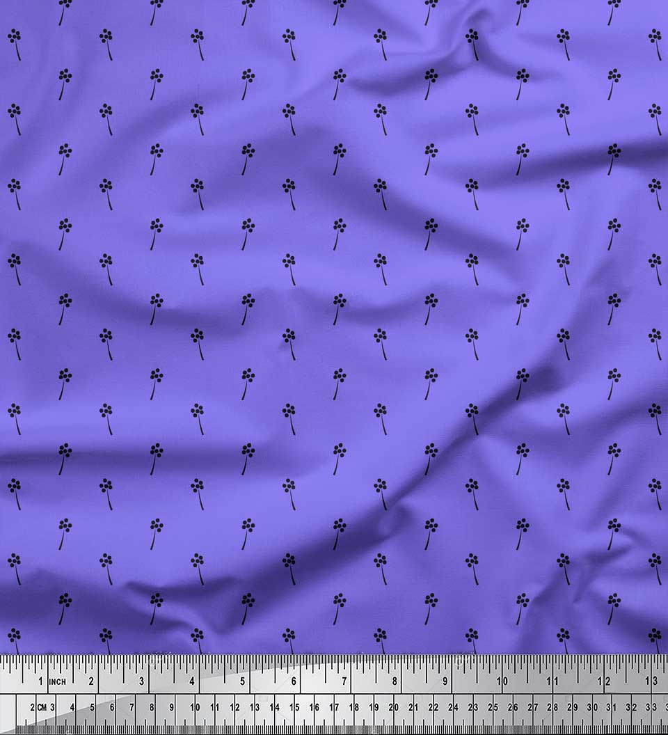 

Тканина для рукоділля Soimoi Purple Japan Crepe Satin Black Sketch Floral Printed Craft meter 42 Inch 42 Inch Wide - Poly Crepe фіолетовий