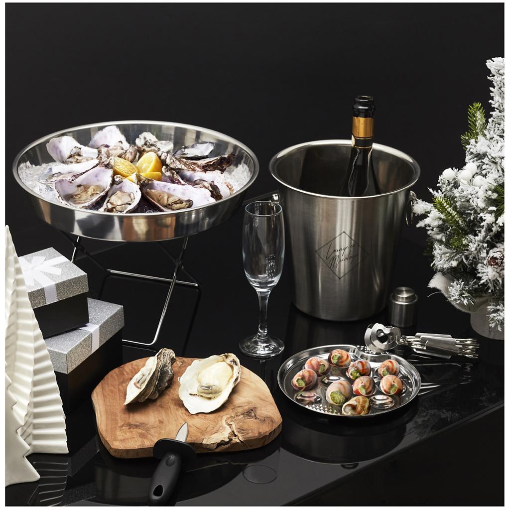 Les Trésors De Lily [A3481] - Champagne Bucket - Stainless Steel Bottle Bucket 'Lounge Et Mixologie' Chrome - 22 Cm