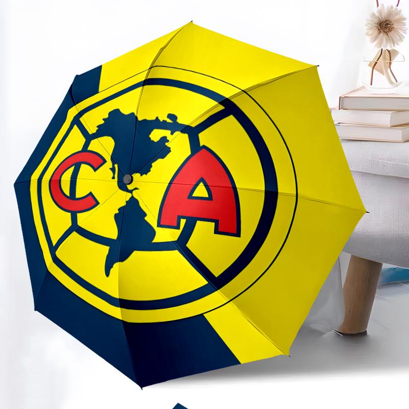 Club América Fashionable Automatic Opening/Closing Folding Umbrella. Portable and Foldable, Ideal for Gift, Travel, and Daily Use.